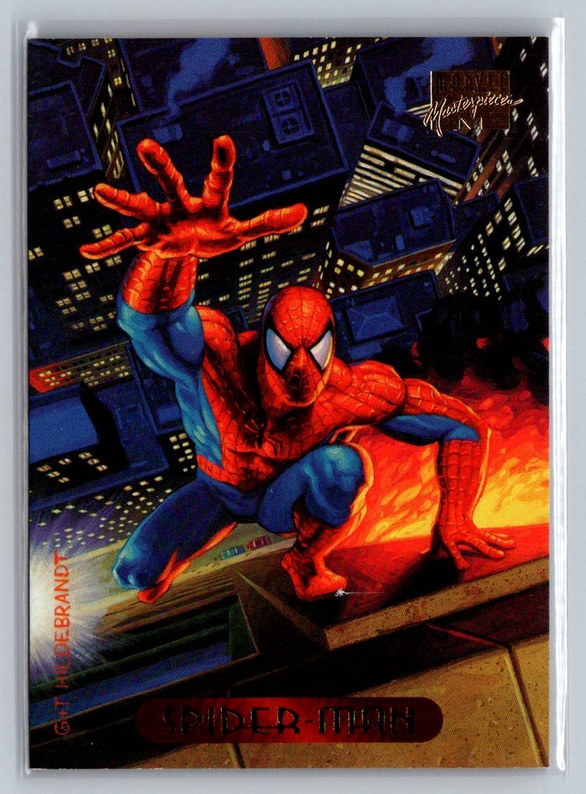 1994 Fleer Marvel Masterpieces Spider-Man card illustrated by Greg and Tim Hildebrandt