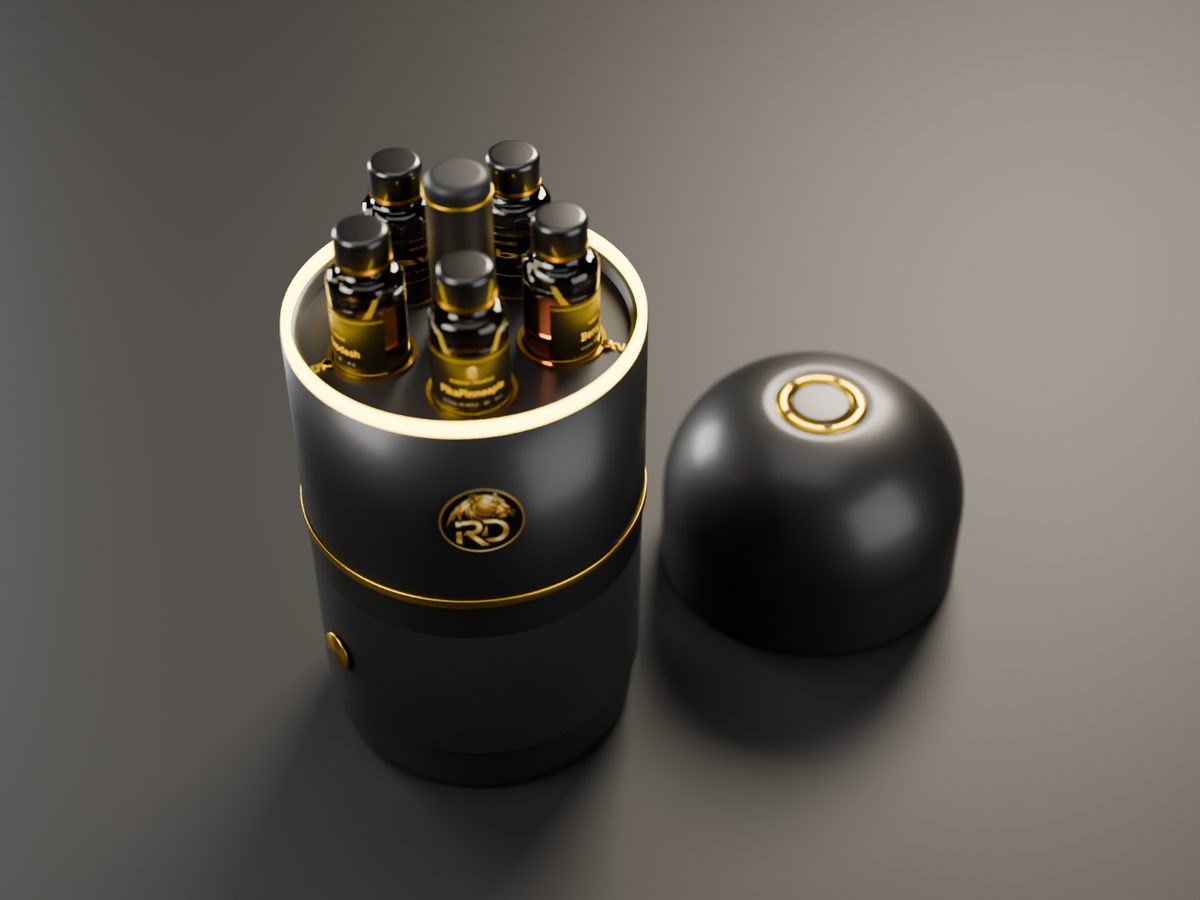 RareDroplet Station Car, top off in Black & Gold