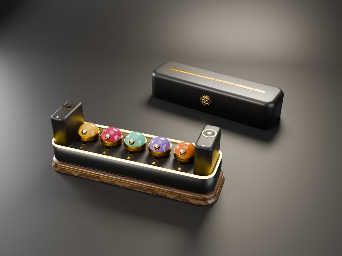 RareDroplet Station Home, lid off in Black & Gold