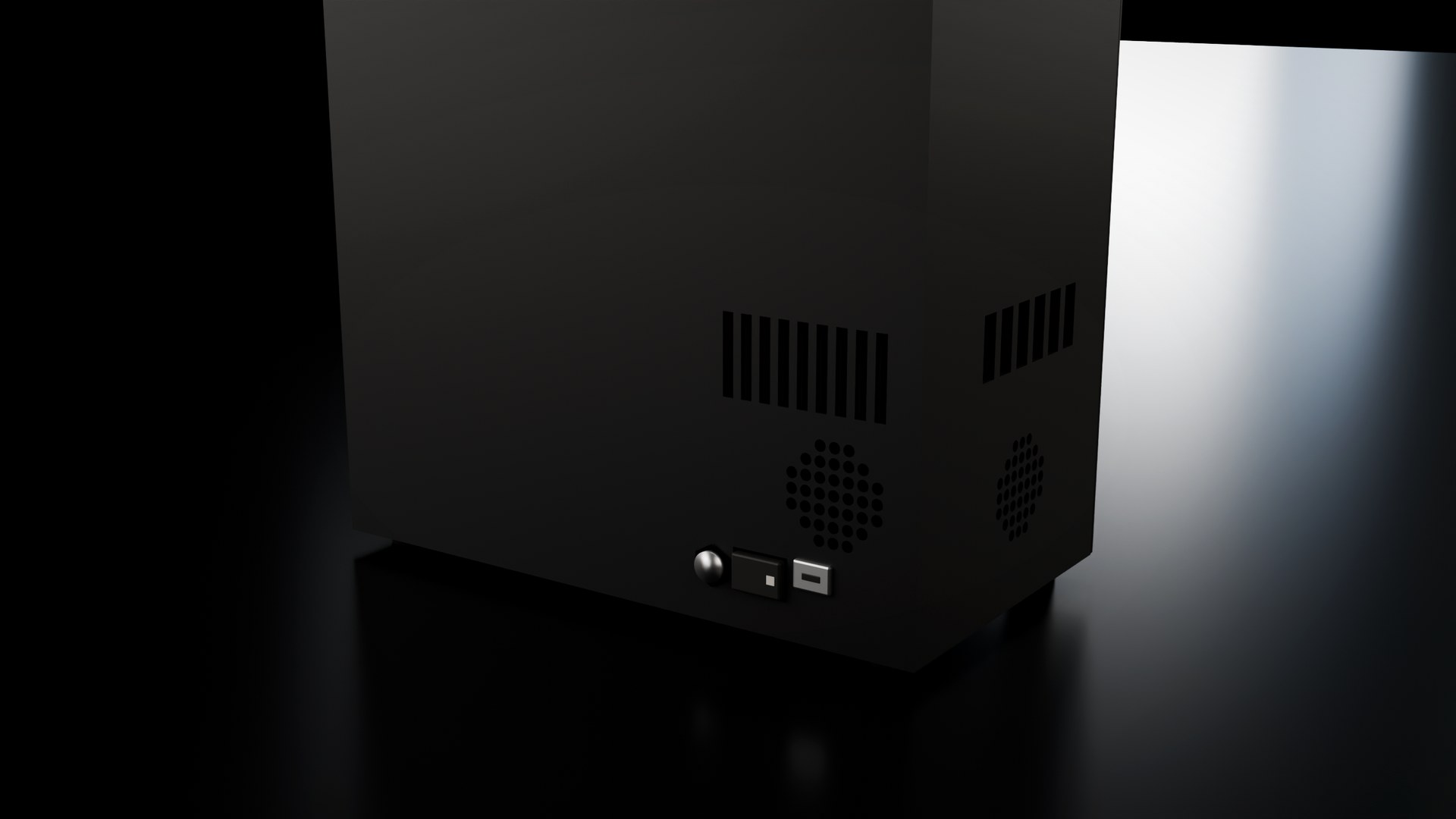 Rear view of the RareDrop Radar Station in matte black